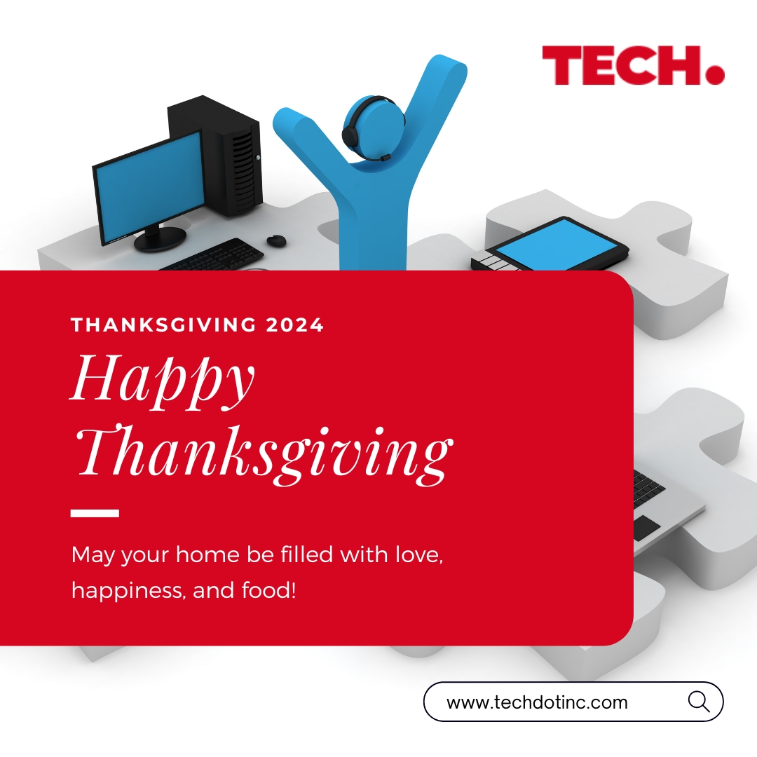 techdotinc's tweet image. Happy Thanksgiving from everyone at Tech Dot! We're thankful for your continued trust and support. Wishing you a day filled with love, laughter, and great company! 🍁
#thanksgiving #gratitude #techdot
