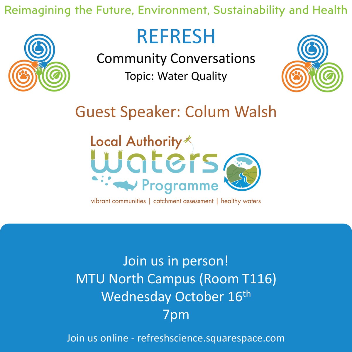 Any questions for our water quality expert? Ask us here or in person on Wednesday evening :)