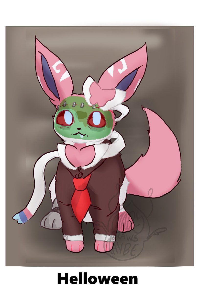 MadyDrawsMaybe's tweet photo. brainssss
Sylveon ready for brains
(pvz plus frankenstein monster's head stitches.)
#pokemon #MadyGallery #brainssss #Sylveon #halloweencostume https://t.co/3HPxOyu9Ke
