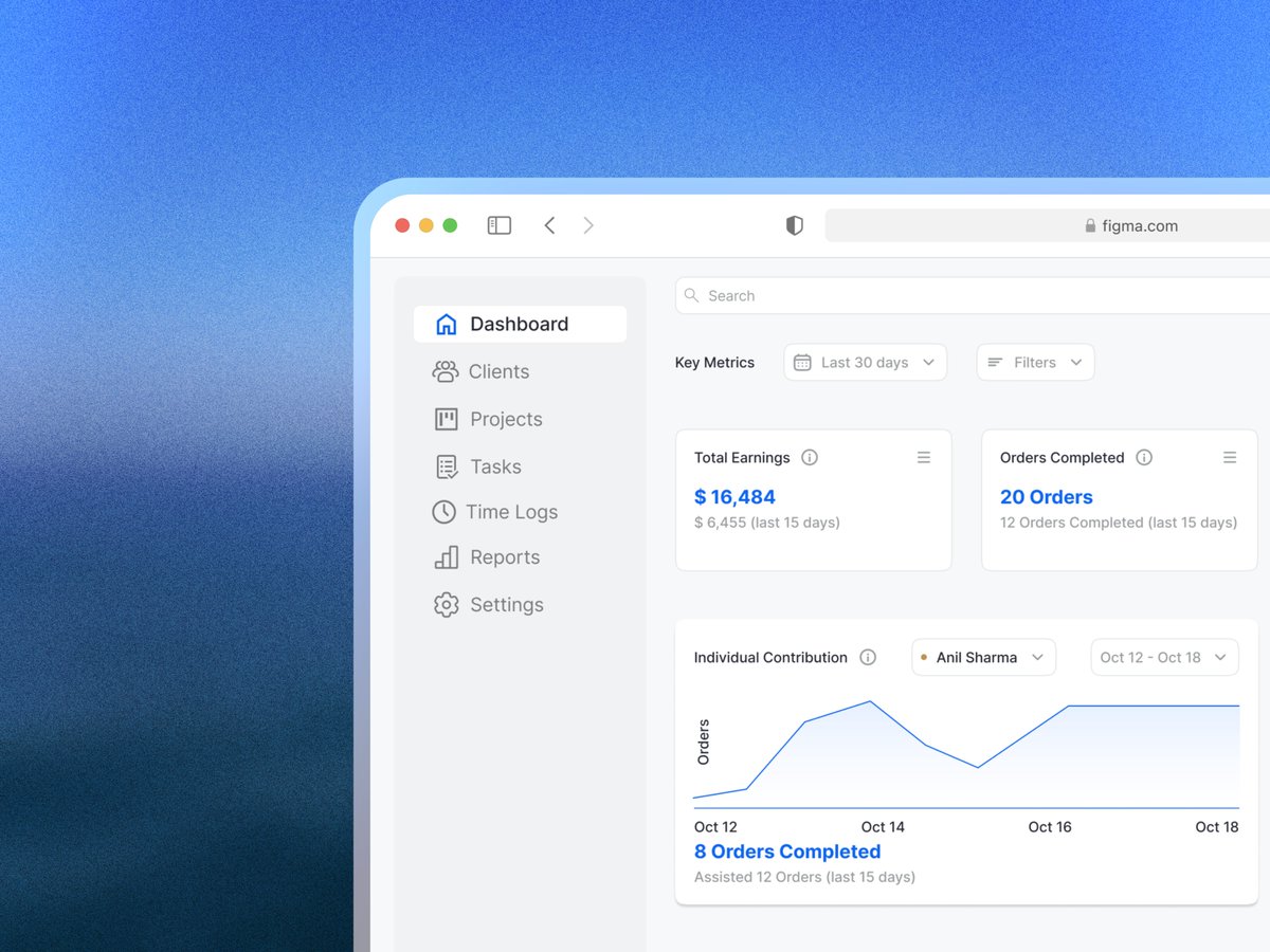 manvij1's tweet image. Created a time-logging dashboard! Still a work in progress, but I’d love your feedback. Love this website shots.so #saas #dashboard