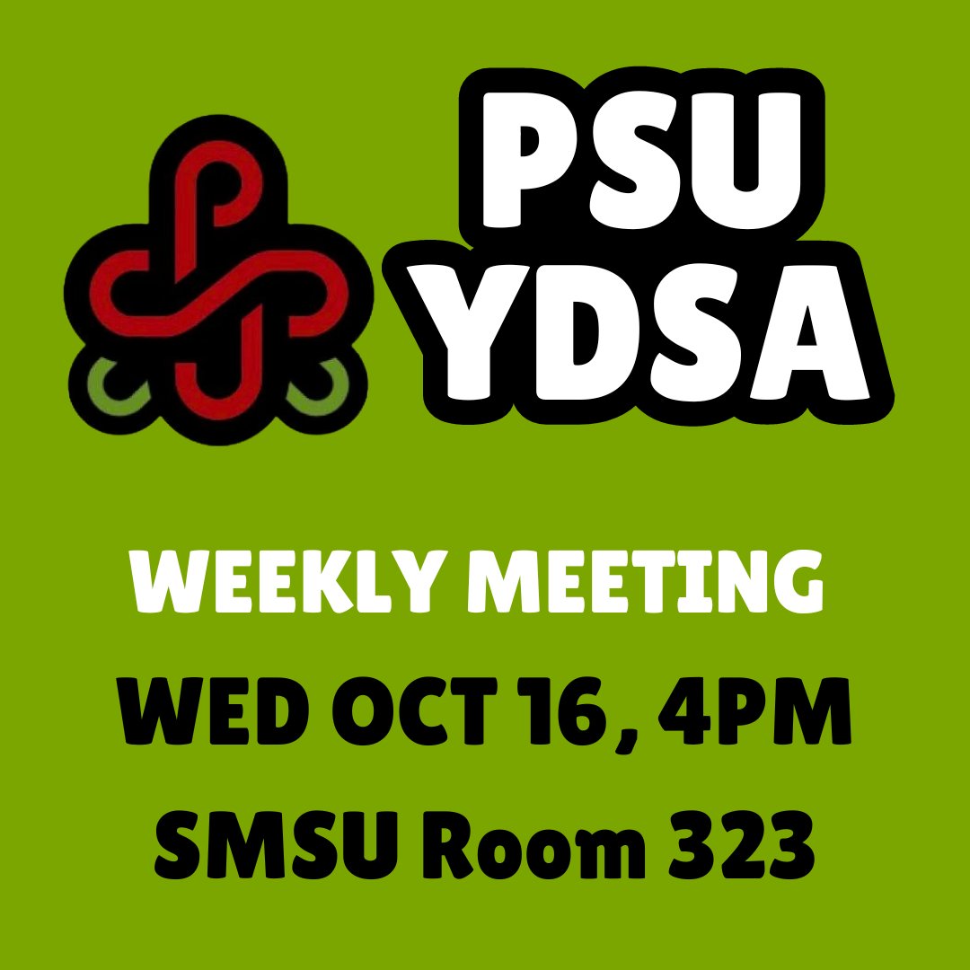 YDSAPortlandSt8's tweet image. Come and meet young democratic socialists at PSU this week on the 16th!
actionnetwork.org/events/ydsa-ps…