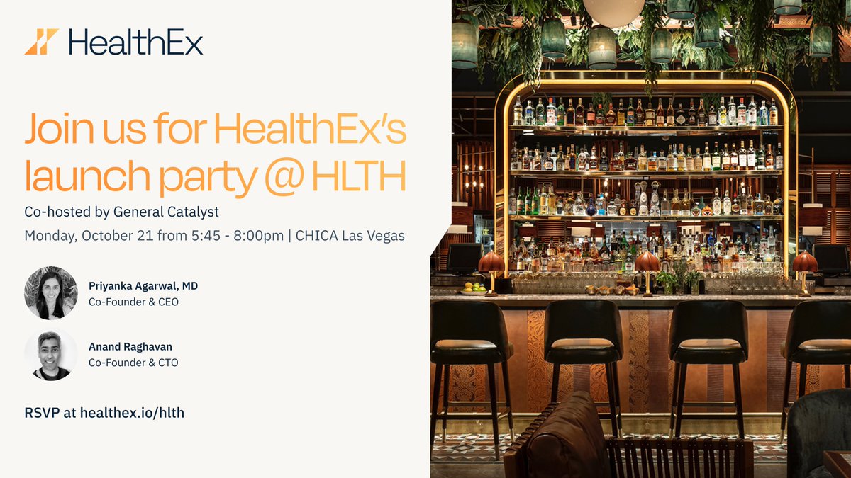 HealthEx_io's tweet photo. The countdown is on. 

Don't miss out: HealthEx is publicly launching at #HLTH in 7 days!  

RSVP at https://t.co/BEhc8QJSnV https://t.co/GzHAQE0Kb8