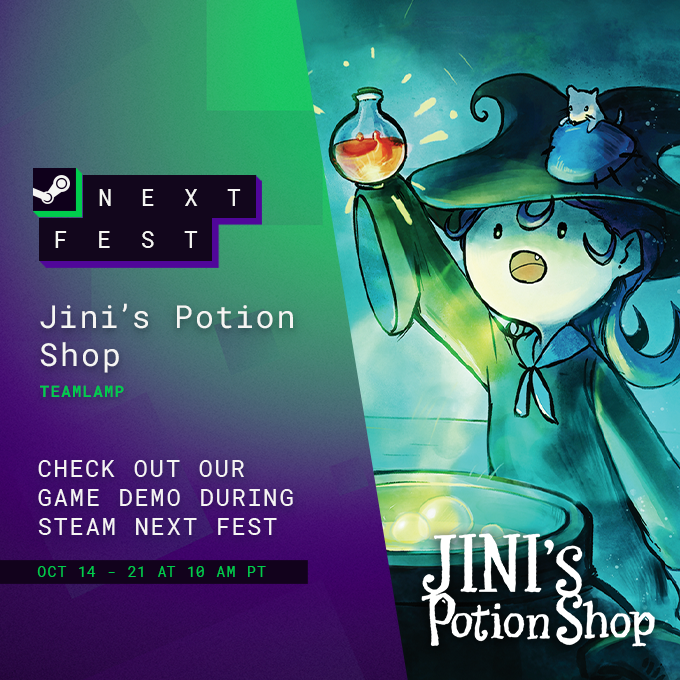 teamlamp_Game's tweet photo. Magician, have you ever imagined it? Crafting and using potions, that is. Enjoy the demo right now!
#gamedev #indiegame #indiedev #NextFest #stylized #TEAMLAMP #Demo #Steam #ComingSoon #adventuregame #MagicGame #PotionShop #jinispotionshop https://t.co/zUYAHdiPDj