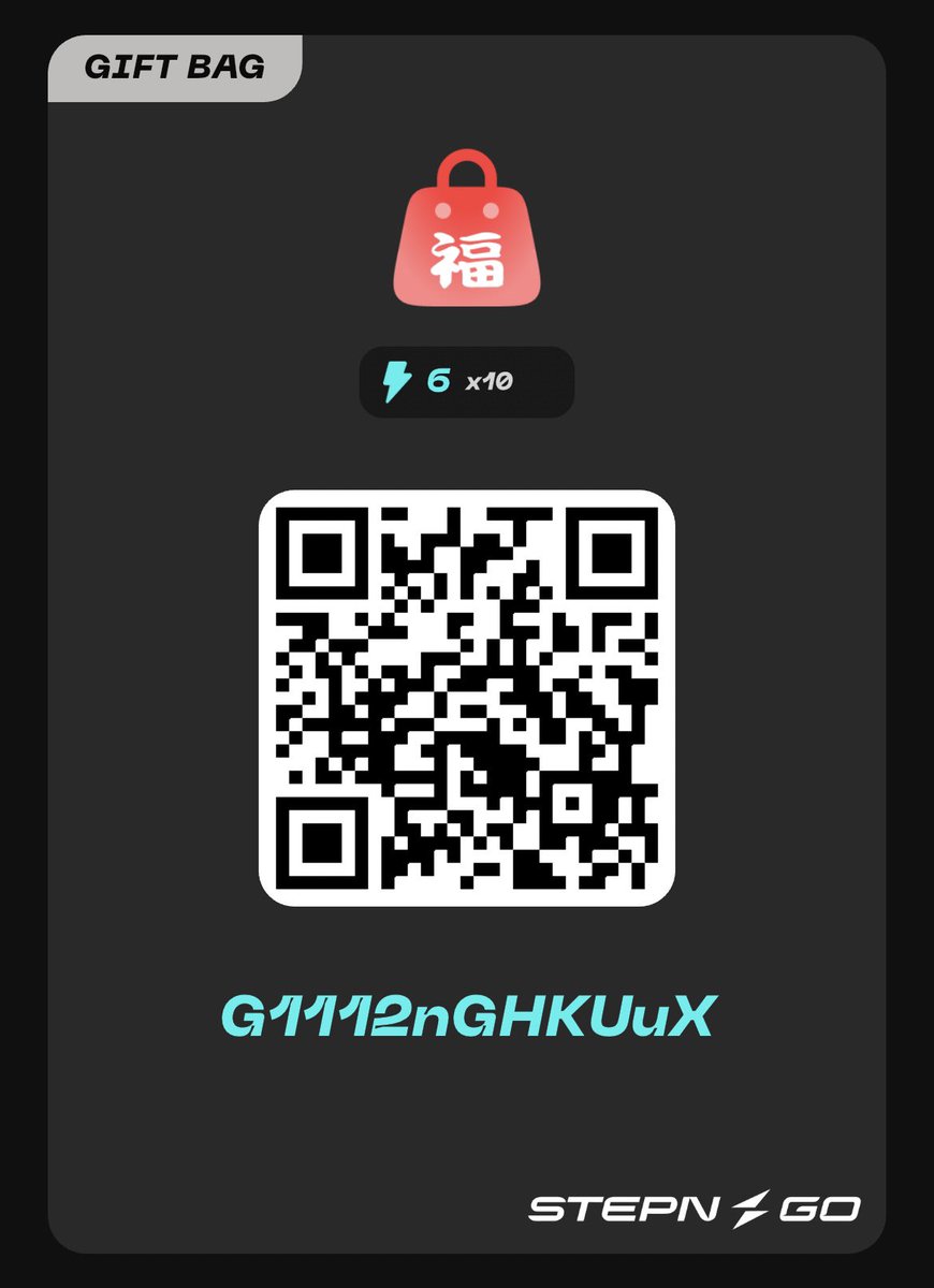 jay_stepn's tweet image. This is a #STEPNGO gift bag code with each 6 Energy to enter the game  for free.   
You will test a trial sneaker and earning GGT token. If you decide to stay in the system and buy a shoe, you can keep the GGT. 
code ➡️ G1112nGHKUuXC 
 ❤️ #GIFTBAG #STEPN #FSL #Web3Gaming