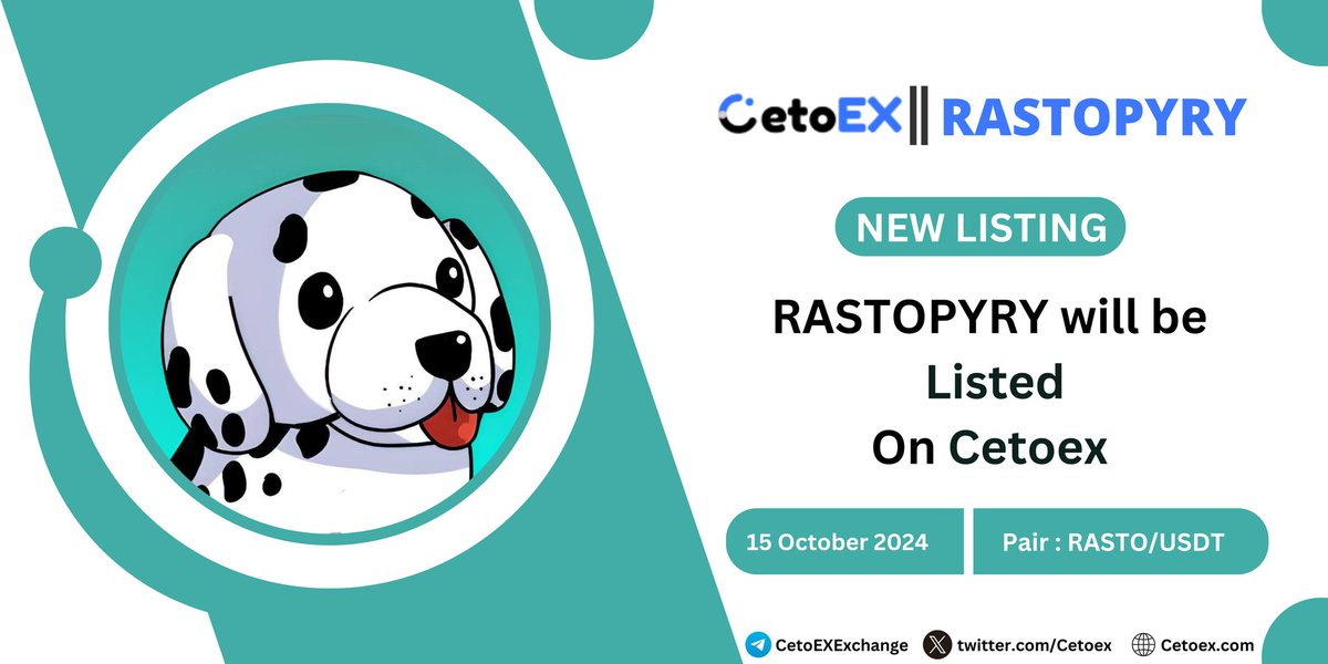 CetoexDaily's tweet photo. "🚀 Excited to announce that @rasto_cto is will be listed on @Cetoex! 🌟 Trade $RASTO today and join the meme revolution! 🌐 Buy, hold, and let the memes fly! 🚀💎 #Crypto #MEME #CetoEX #RASTO #Blockchain   #MemecoinRevolution" https://t.co/aI7M5qNDMQ