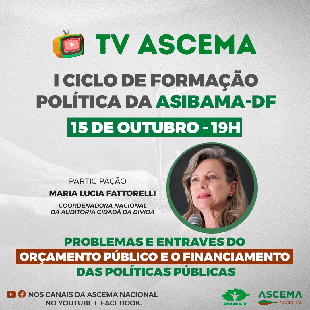 Em conjunto com a Asibama-DF, a ASCEMA Nacional organiza um debate na TV Ascema para contribuir no processo de formação política dos servidores ambientais federais. Contamos com sua participação!
#CiclodeDebates #ASCEMANacional #AsibamaDF #FormaçãoPolítica #TVASCEMA