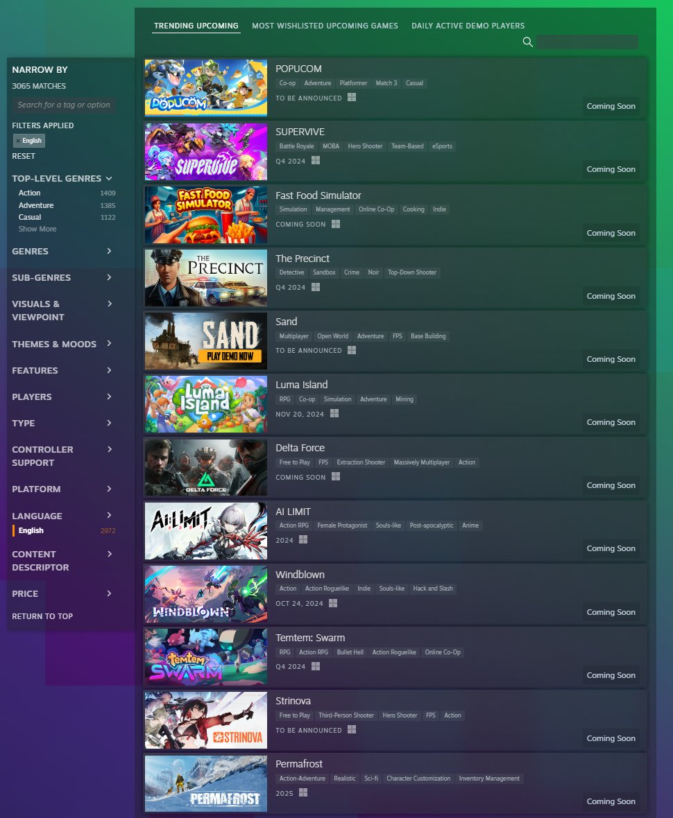 Steam Next Fest on Steam (many demos available) buff.ly/2TiS6qS