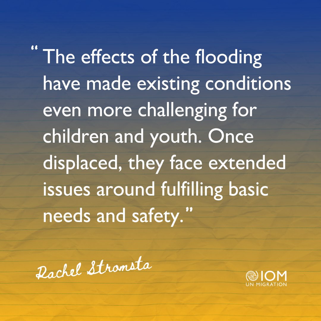 IOM_MECC's tweet photo. 🌊 Nigeria has faced its worst flooding in a decade, displacing 2M+ people. Children and youth are at risk of exclusion and marginalization.

The way forward requires recognizing the agency, rights, and contexts of children and youth.

Read more: https://t.co/5lZZAuWGqv
#DRRDay https://t.co/2ooI0T9wGE