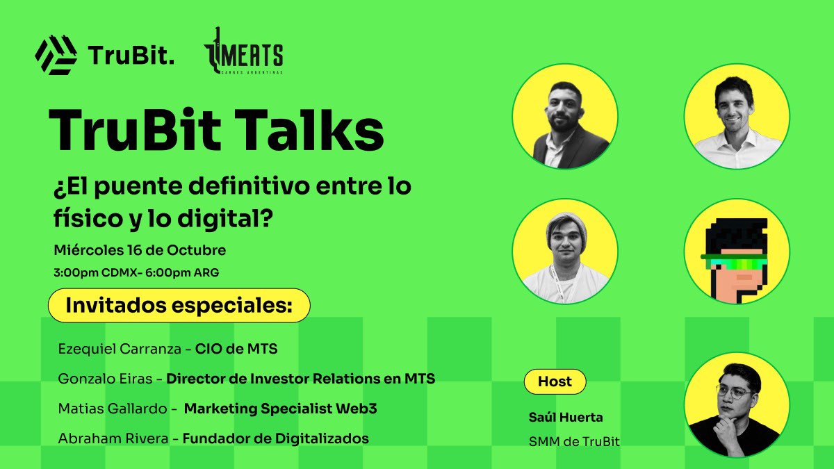 TruBit_Latam's tweet image. 🎙️| ¿Sabes cómo los #RWA transformarán el ecosistema Cripto en Latinoamérica? 🇲🇽🇨🇴🇧🇷🇦🇷

Conoce más este próximo y en esta edición de #TruBitTalks x #MTS: un Space que te proyectará al futuro los activos del mundo real. 🌎

🔜 RT, agéndalo y haz tus preguntas durante la…