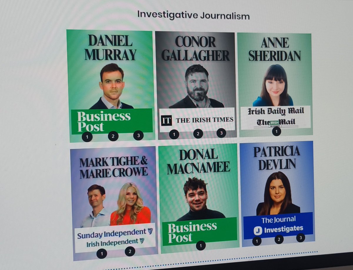 Anne Sheridan (@annesheridan1) on Twitter photo Delighted to be nominated in four categories of the #irishjournalismawards24 for working on the Bishop Eamonn Casey story - and to be in such good company. Congrats too to my Mail/DMG Media colleagues on 15 nominations <a href="/IrishMailSunday/">Irish Mail on Sunday</a> <a href="/irishdailymail/">The Irish Daily Mail</a>
#journalismawards Delighted to be nominated in four categories of the #irishjournalismawards24 for working on the Bishop Eamonn Casey story - and to be in such good company. Congrats too to my Mail/DMG Media colleagues on 15 nominations <a href="/IrishMailSunday/">Irish Mail on Sunday</a> <a href="/irishdailymail/">The Irish Daily Mail</a>
#journalismawards