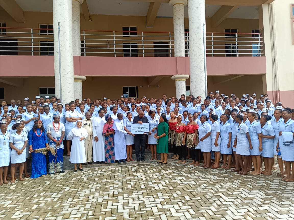 PeterObi's tweet photo. In furtherance of my commitment to help in building a future society rooted in good Health and Education, I visited three Educational and Health institutions today and made varying donations totaling N70m in support of these institutions.

Firstly, I had the honour of participating in the commencement of the new Shanahan University in Onitsha, which was launched today. 

I spoke to the students about the importance of prioritizing their education, as it remains the surest path to success. In support of the university, 

I made a token donation of N50 million towards the infrastructural development of the institution.

From Shanahan University, we proceeded to Waterside Midwifery, Onitsha, where I made an additional donation of N10 million to support their progress and improve the quality of training for personnel who are crucial in reducing Nigeria’s unacceptable levels of infant mortality.

My next stop was the Borromeo School of Nursing Sciences, Onitsha, where I reaffirmed my  belief in the vital role that nursing schools play in our healthcare system. 

To further this cause, I donated another N10 million to assist in their continued efforts.

Continuing with my unwavering commitment to advancing health and education, my upcoming visits to Anambra State will be to the University of the Niger and Iyienu College of Nursing Sciences. 

We must build our society by improving measurable indices of development.

A new Nigeria is POssible is possible through greater education and enlightenment. -PO