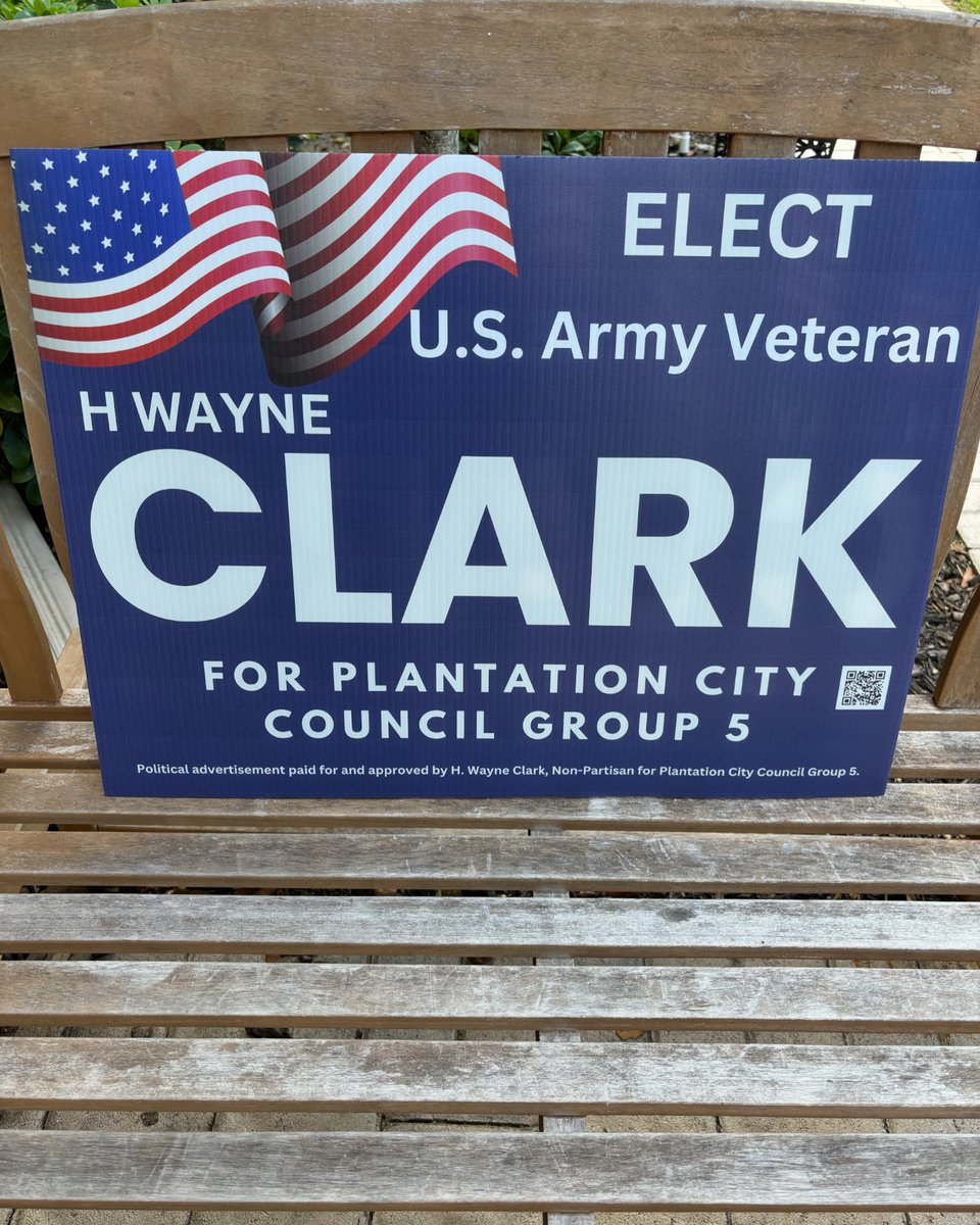 ElectWayneClark's tweet photo. Please continue to DM me for your signs. Send your address and we will deliver it same day. 

#plantationforwayne
#TeamWayne
#Vote2024
#election
#plantation https://t.co/lw0PgNOK7n