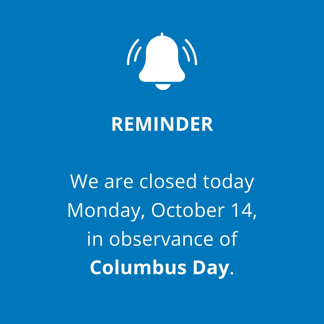 Reminder... we are closed today Monday, October 14, in observance of Columbus Day. #ValleyStarCU #ColumbusDay #Holiday