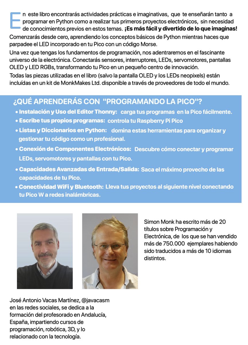 simonmonk2's tweet image. Ya puedes comprar 'Prgramando la Pico' directamente desde @tiendatec_es en España. tiendatec.es/raspberry-pi-p…