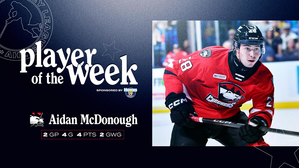 Quite a start for <a href="/amcdonough10/">Aidan McDonough</a>.

<a href="/CheckersHockey/">Charlotte Checkers</a> | <a href="/FlaPanthers/">Florida Panthers</a> | <a href="/hockeytape/">Howies Hockey</a>

📝: theahl.com/news/mcdonough…