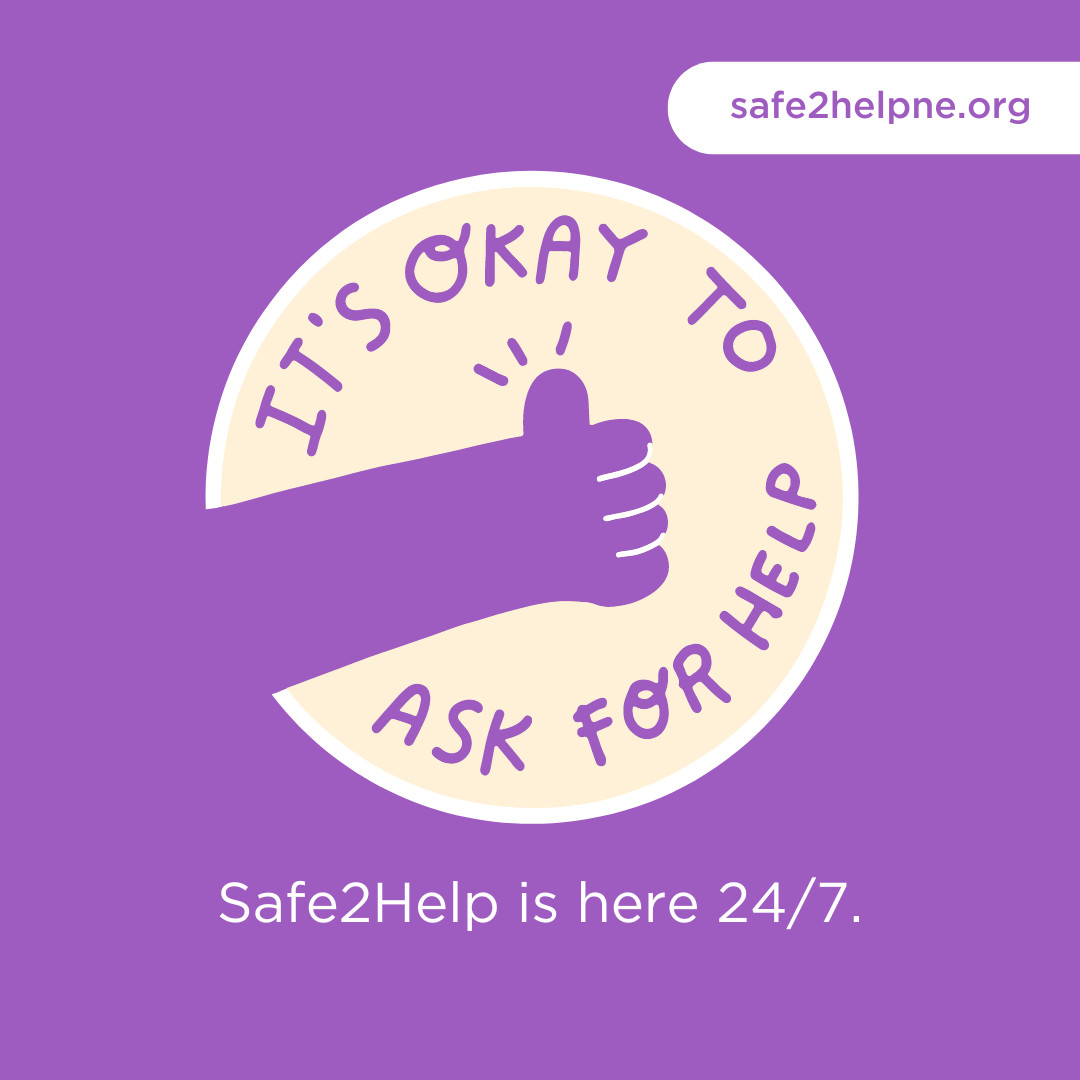 Safe2HelpNE's tweet photo. Domestic violence can happen to anyone, but no one has to go through it alone. Reach out anonymously to Safe2Help or the Child Abuse and Neglect Hotline: (800) 652-1999.
📲 Download the Safe2Help app today for anonymous support.
#DVAM2024 #Safe2Help #Safe2HelpNebraska 💜 https://t.co/S3jlDRhqYJ