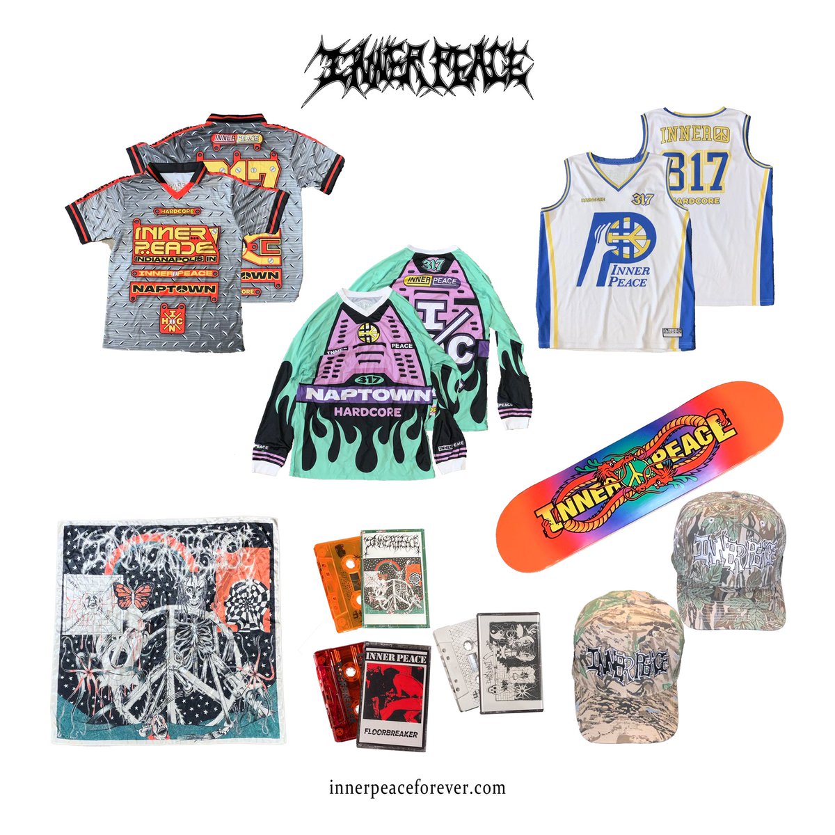 Inner Peace website/first online merch drop coming this Wednesday w/ all remaining stock + preorders from 10/16 - 10/20 ☮️ 
innerpeaceforever.com add your email to sign up for updates. link in bio 🕊️