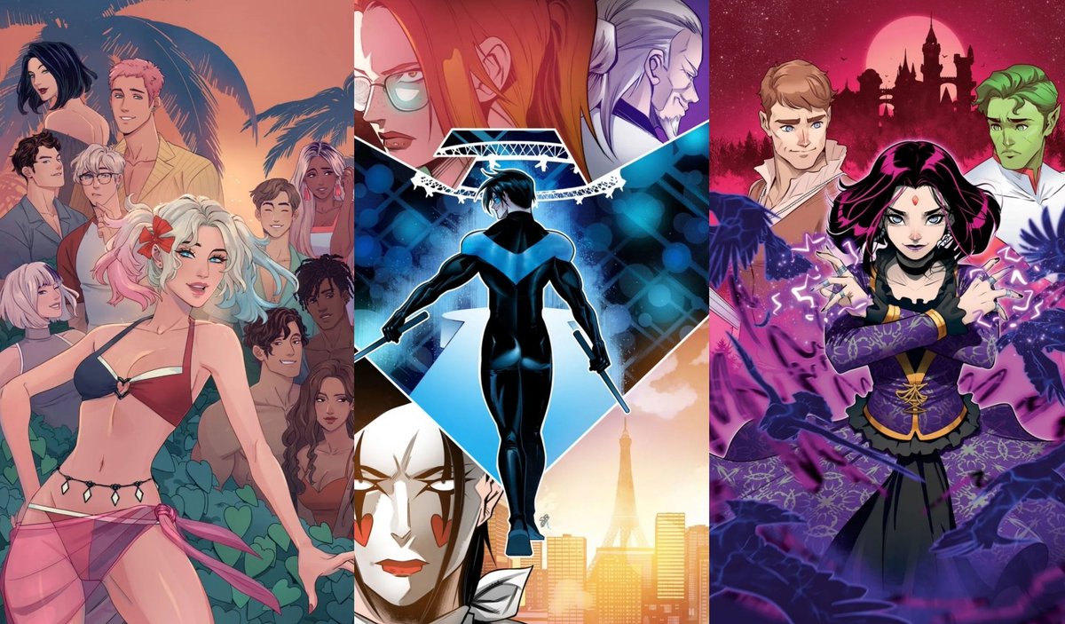 dcuworld's tweet photo. DC has announced "DC GO", these will be webcomics exclusively available on DC Universe Infinite.

First 3 titles have been revealed
-Harley Quinn in Paradise by CRC Payne,Siobhan Chiffon and Cathy Le
-Nothing Butt Nightwing by Patrick R. Young and Moy R. Marco
-Renaissance of Raven by Sina Grace and Nico Bascuñan

Via:(https://t.co/WibjpdtFFs)