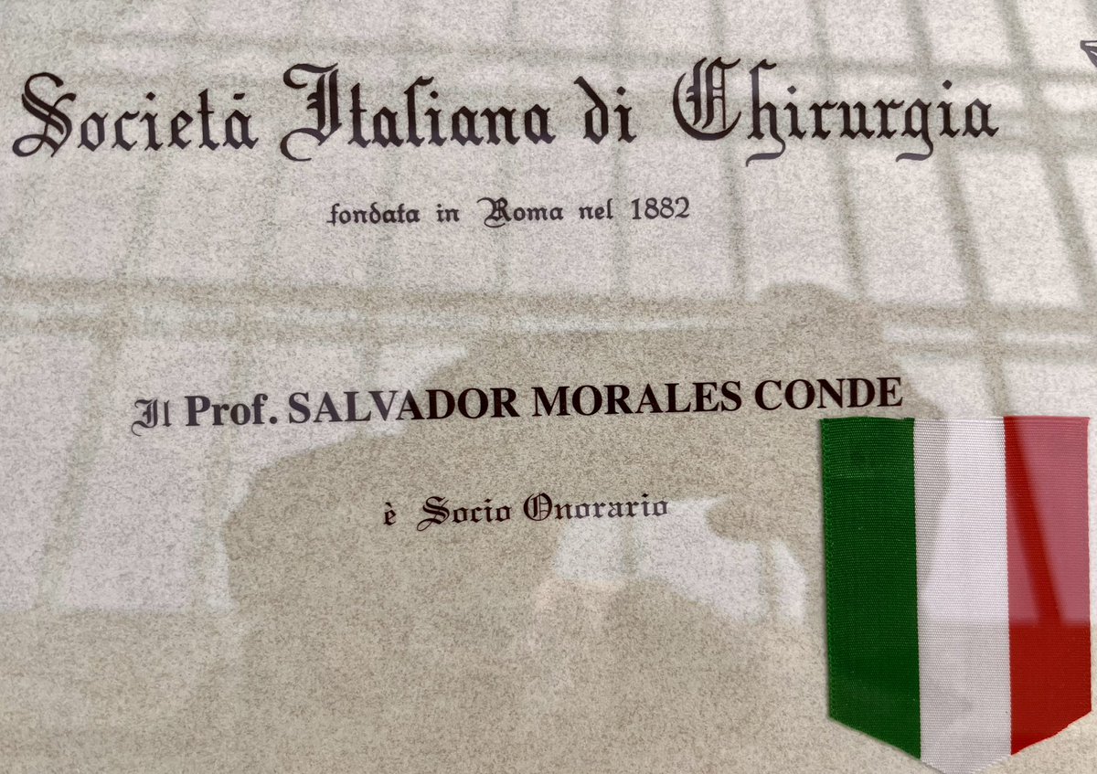 Salvador Morales Conde (@smoralesconde) on Twitter photo Today I have been appointed as Honorary Member of the Italian Society of Surgery
A real honor….something I would never have thought
Thank you all my team…without them I would never have achieved it
<a href="/aecirujanos/">aecirujanos</a> <a href="/EAES_eu/">EAES</a> <a href="/eurohernias/">European Hernia Society</a> <a href="/HUVMacarena/">Hospital Virgen Macarena</a> <a href="/CirugiaHosp/">Cirugia General. Hosp. Univ. Virgen Macarena</a> <a href="/asacirujanos/">asacirujanos</a> Today I have been appointed as Honorary Member of the Italian Society of Surgery
A real honor….something I would never have thought
Thank you all my team…without them I would never have achieved it
<a href="/aecirujanos/">aecirujanos</a> <a href="/EAES_eu/">EAES</a> <a href="/eurohernias/">European Hernia Society</a> <a href="/HUVMacarena/">Hospital Virgen Macarena</a> <a href="/CirugiaHosp/">Cirugia General. Hosp. Univ. Virgen Macarena</a> <a href="/asacirujanos/">asacirujanos</a>