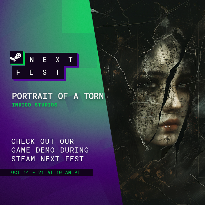 Our demo for Portrait of a Torn is now live and playable during the Steam Next Fest! 🎮 Immerse yourself in a narrative-driven mystery full of haunting beauty and a tragic yet beautiful story.
store.steampowered.com/app/3232990/Po…

#SteamNextFest #IndieGame #MysteryGame #GameDev
