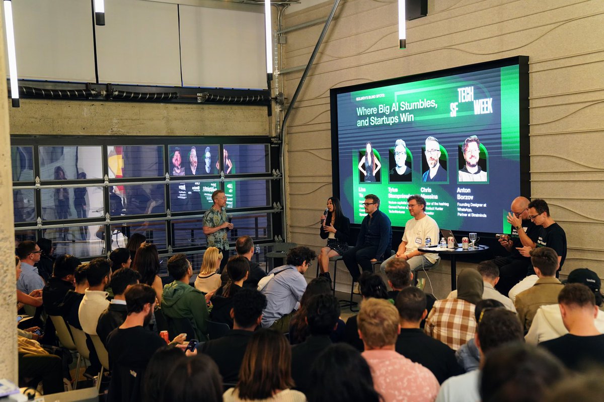TechstarsSWSF's tweet image. What a blast! What an unforgettable night! 🎉🔥

We brought together 280 amazing people for networking, game-changing pitches, and an inspiring panel on Where Big AI Stumbles and Startups Win.

A heartfelt thank you to everyone who joined us and made this night truly special. 🙌…