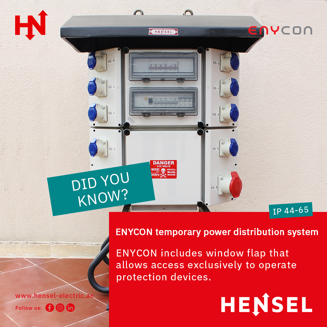 Hensel_Electric's tweet image. 🔌 Did You Know? 🤔
The ENYCON temporary power distribution system includes a window flap that allows access exclusively to operate protection devices. This design enhances safety, making it suitable for unskilled workers.

#Didyouknow #windowflap #protectiondevices  #Hensel
