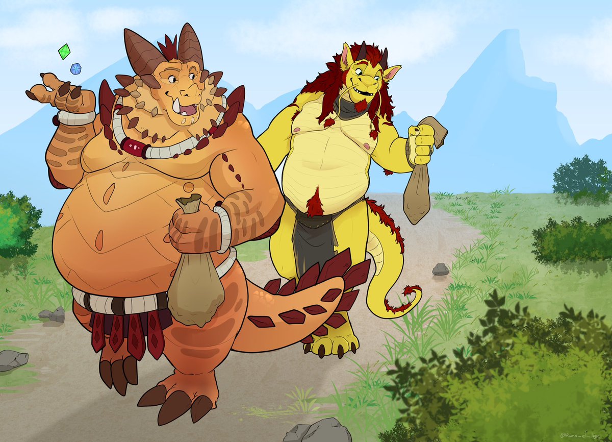 WarezTheDragon's tweet photo. It’s your favorite dragon duo on another gem hunt.
But wait... is that Magnus’s thicc tail swaying ahead? 👀🍑 Oops, got distracted again! 😳 Maybe they’ll find treasure... or just keep admiring the view!

🎨 @Rama_el_ligre 🎨 https://t.co/VeBf7ax37o