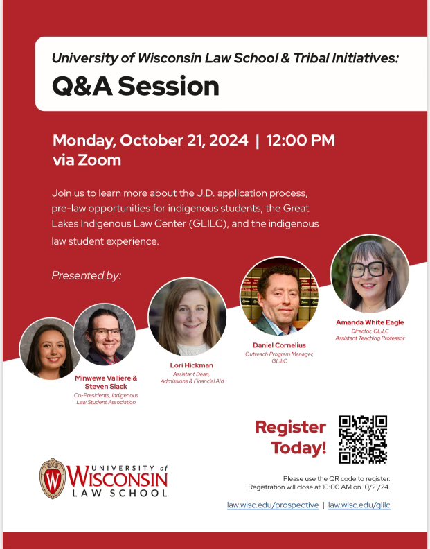 Torey Dolan (@toreykdolan) on Twitter photo A wonderful panel for all those interested in <a href="/WisconsinLaw/">University of Wisconsin Law School</a> and the Great Lakes Indigenous Law Center! A wonderful panel for all those interested in <a href="/WisconsinLaw/">University of Wisconsin Law School</a> and the Great Lakes Indigenous Law Center!