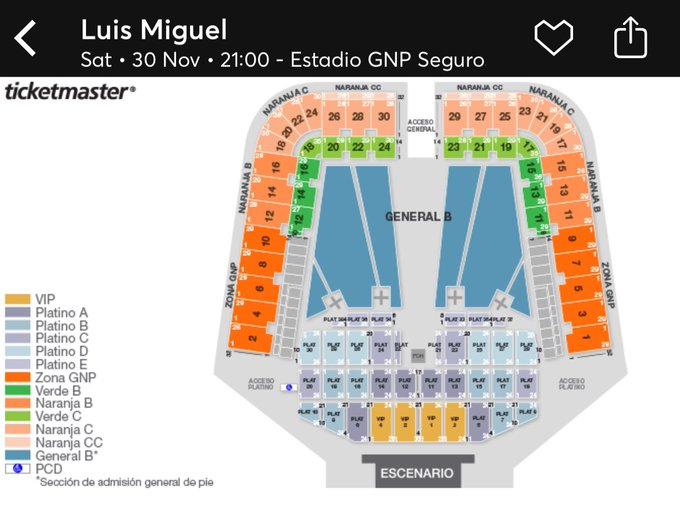 mx_tickets's tweet photo. 🚨Precios con cargos LUIS MIGUEL!!!🚨
VIP: $9,333
Platino A: $7,503
Platino B: $5,978
GNP: $2,867
Verde B: $2,257
Naranja B: $1,769
Verde C: $1,317
Naranja C: $610
#boletos #luismiguel #lmxlm #ticketmaster #ticketsmx https://t.co/88gOiGKJiB