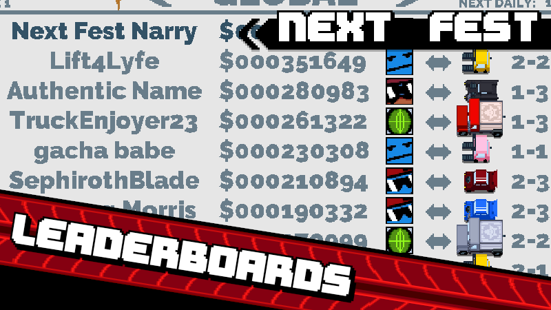 RedlineCrookDev's tweet photo. REDLINE CROOKS is part of the #SteamNextFest!

For this special occasion, Leaderboards have been enabled for the Demo, including both a Daily and Weekly one!

#indiegame #indiedev https://t.co/JLANX7G1oz