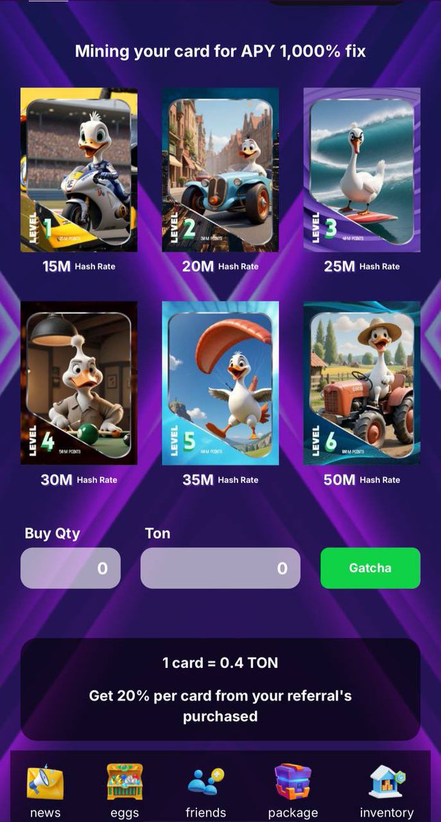 Ispyn_official's tweet photo. Mining Cards Tutorial🔥🔥🔥

Mining Cards is the latest feature released by x-board which provides extraordinary benefits to all members 🔥

6 Level Mining Cards 
Level 1 = 15 M Hash Rate 
Level 2 = 20 M Hash Rate 
Level 3 = 25 M Hash Rate 
Level 4 = 30 M Hash Rate 
Level 5 = 35 M Hash Rate 
Level 6 = 50 M Hash Rate 

What is the Hash Rate on the card? 
Hash Rate is a number that determines how much your mining results will be in this feature 
The average rate of return on ISPYN earnings is APY 1000% or 2.7% per day 

1. Mine Features 
In the Mine feature, you can purchase Mining Cards 
1 Mining Card = 0.4 TON 
After you purchase Mining Cards, the system will automatically do a gatcha to determine the level of cards you can get 
After getting the card you can "Start Mining" on the front page of Mining Cards 
Mining will automatically run automatically according to the Hash Rate you have.

When can you withdraw / harvest your $ISPYN mining results? 
You can make withdrawals after market listing 
and the withdrawal time will be conveyed through a subsequent announcement 

2. Referral Feature 
Every time you make a referral, and your referral purchases Mining Cards, you will automatically get a referral bonus of 0.08 TON / card 
And automatically the referral results will go into your TON wallet

Note : 
1.Please connect your TON Wallet in the game before your referral makes a purchase to avoid the automatic Withdraw function in mining cards not being able to send your referral results
2. Avoid using Wallet connections other than the TON network
3. We are not responsible for the loss of your referral results if you do not connect the TON wallet in your game