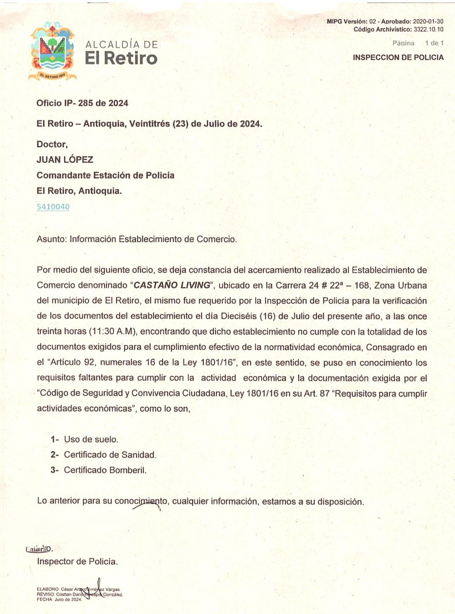 Aquelarre118's tweet photo. 💢 ATENCIÓN 💢
Nos comparten esta respuesta a una petición que realizaron al municipio de El Retiro-Antioquia, con respecto a la empresa de muebles llamada "CASTAÑO LIVING" del uribista @ArgiroCasta888, quién se mantiene insultando a progresistas, quién dice respetar las leyes, y que no le gusta nada regalado. Ese mismo que se ufana de tener mucho dinero, y que es un hombre ejemplar. Discípulo de @MariaFdaCabal y jefe de su 🐶 faldero @coherenciaporf el nauseabundo Raimundo.
Resulta que, NO CUMPLE HACE AÑOS con los requisitos (papelería) para el ejercicio comercial en ese municipio, dónde se toma fotos con su bestia paseandose como hombre ético uribista. NO TIENE USO DE SUELO, NO TIENE CERTIFICADO DE SANIDAD, NI CERTIFICADO BOMBERIL. Es decir, NO PAGA LOS IMPUESTOS QUE TODO COMERCIANTE DEBE PAGAR Y PAGA EN ESE MUNICIPIO. En este caso se presenta una COMPETENCIA DESLEAL (Ley 256 de 1996 Código de Comercio).
NOTA: Y pronto resultados de la investigación de posible evasión de impuestos, mediante el registro de su "mueblería" con nombre de CRIADERO MI NEGRA, que tiene función totalmente diferente y presuntamente, NO HA ACTUALIZADO, POR LO QUE NO PAGA LO QUE DEBERIA PAGAR!
¿Qué opinan Ustedes de este señor @ArgiroCasta888 que se mantiene despotricando de progresistas y que se ufana de ser todo un ciudadano ejemplar? Además, tiene antecedente de estafa y condena por ello.
Pasaron a la Inspección de Policía lo encontrado, y se enviará copias a los órganos de control correspondientes para revisar el tema de impuestos, y accionar según este caso. SE DEBE CONOCER HACE CUÁNTO TIENEN ESTA ACTIVIDAD SIN CUMPLIR REQUISITOS Y SIN ACTUALIZAR DATOS, PRESUNTAMENTE BAJO OTRO NOMBRE COMERCIAL DE FUNCION DIFERENTE ✊🏽🇨🇴