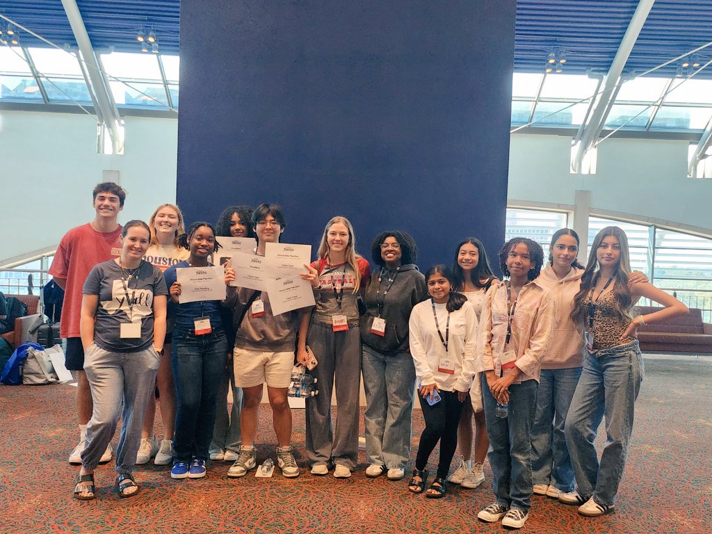 LeonhardtMrs's tweet photo. Cypress Ranch yearbook had a total BLAST on our trip to San Antonio for the @TxAJE Fall Fiesta conference this weekend. We also took home the most awards out of all of the Cy-Fair schools! Now time to head back home very soon! #fallfiesta #taje #journalism https://t.co/Ovve68UCPf