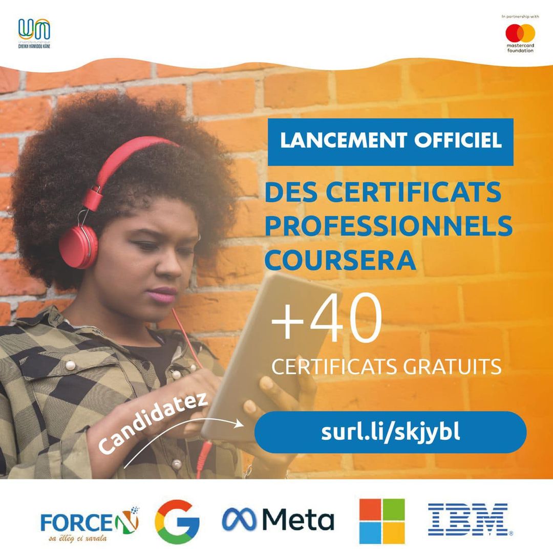 <a href="/forcensenegal/">Force-N Sénégal</a> lance un appel à candidature destiné aux jeunes professionnels pour l’accès gratuit à des certificats professionnels sur <a href="/coursera/">Coursera</a>

Inscriptions avant le 28/10/2024 sur forcen.jotform.com/24270478077797….

Lire l’appel : unchk.sn/wp-content/upl….

#Kebetu #unchk_sn
