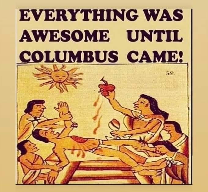 MissionDFW's tweet image. A friendly reminder that things weren’t so peachy before Columbus arrived.