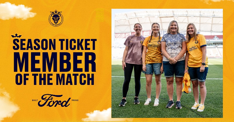 UtahRoyalsFC's tweet photo. Thank you to our STM of the Match Brooke for all your support since the beginning!
#UTAvSEA | @WasatchFord