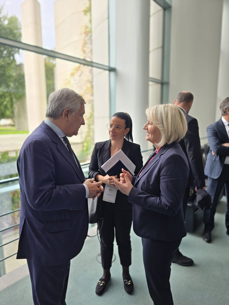 KristoBorjana's tweet photo. On margins of #BerlinProcess10 also with @Antonio_Tajani, @k_edtstadler, @OliverVarhelyi. https://t.co/1sHlZOdyxZ