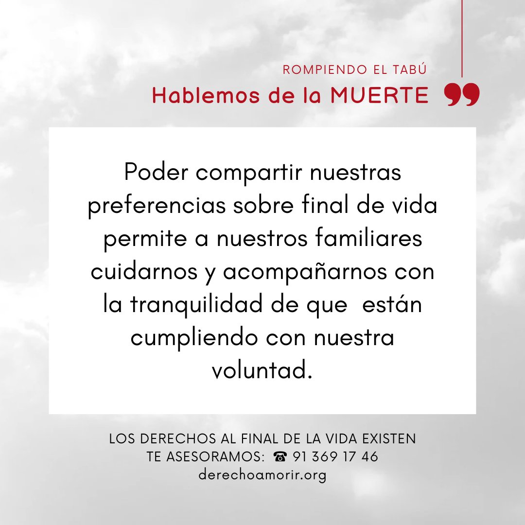 derechoamorir's tweet photo. ¿Cómo afrontar una conversación sobre la muerte? Hacer el testamento vital es una buena manera de iniciar una conversación y además alivias la toma de decisiones cuando tú no puedas hacerlo. Es un gran favor que les haces a tu familia. 
¡Te asesoramos!
☎️ 91 369 17 46 https://t.co/LY0tynTQ8L
