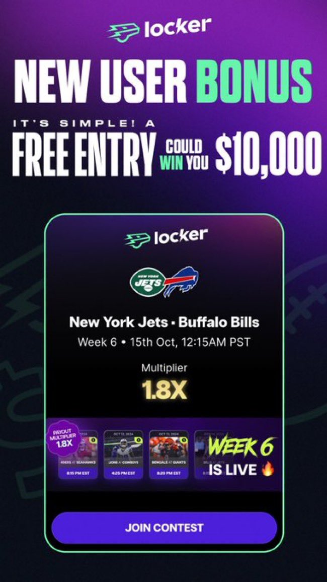 VegasCrushers's tweet photo. 🚨MONDAY NIGHT FOOTBALL EASY CASH🚨
1. Download @PlayLockerLive 👉https://t.co/LPzc5kRQSO
2. Use Promo Code: WIN for $100 match on first deposit on sign up
3. Make Pregame predictions for tonight’s game
4. Make #LockerPicks and Boost those with the Week 6 multiplier feature
Dm for tonight’s Locks 🔒