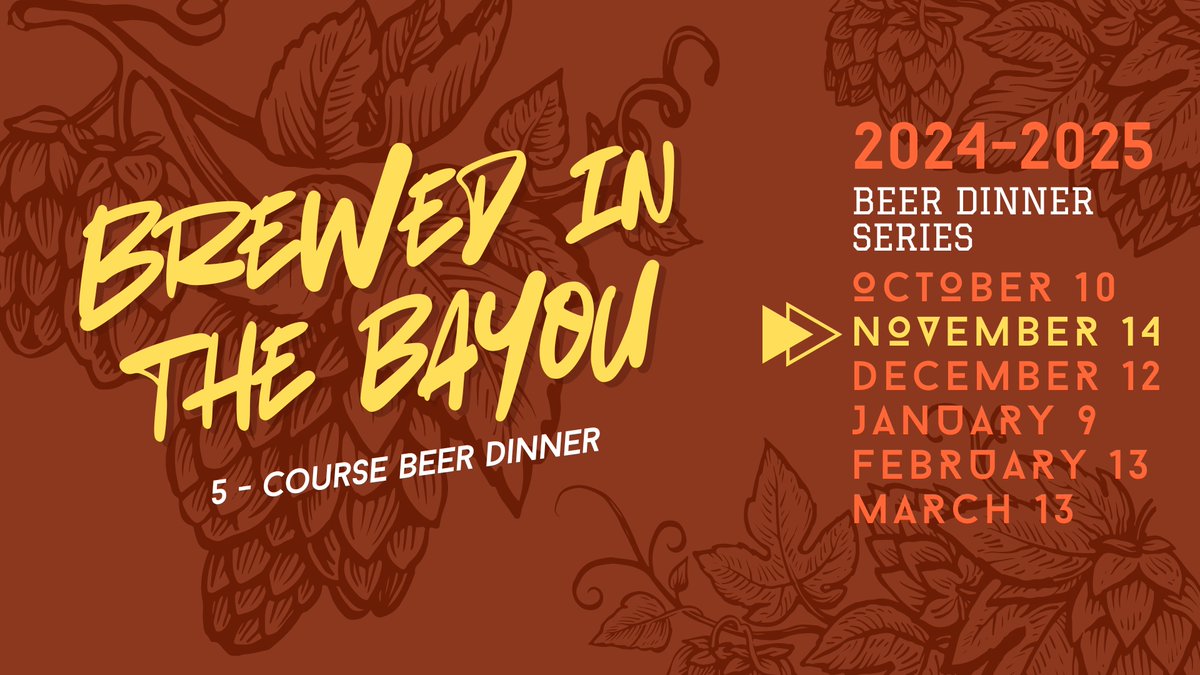 AlterBeer's tweet image. Our next St. Charles Beer Dinner is live! We hope to see you on our journey into the bayou, November 14th. 🧑‍🍳 #cajun #beerdinner #alterbrewing #livealtered 

opentable.com/booking/experi…