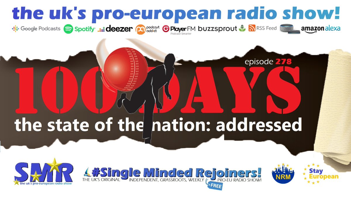 SMRRejoinRadio's tweet photo. NEW! This week, we address the State of the Nation after Labour's first "Century of Days" in office! More sticky wickets than home runs? 

It's FREE! 👉 https://t.co/0TIuAli62W 🎧 but if you enjoy it, help us make #ProEU radio! Join us from just £1.50 via the above link! 🇪🇺 https://t.co/z7GPSe02hV