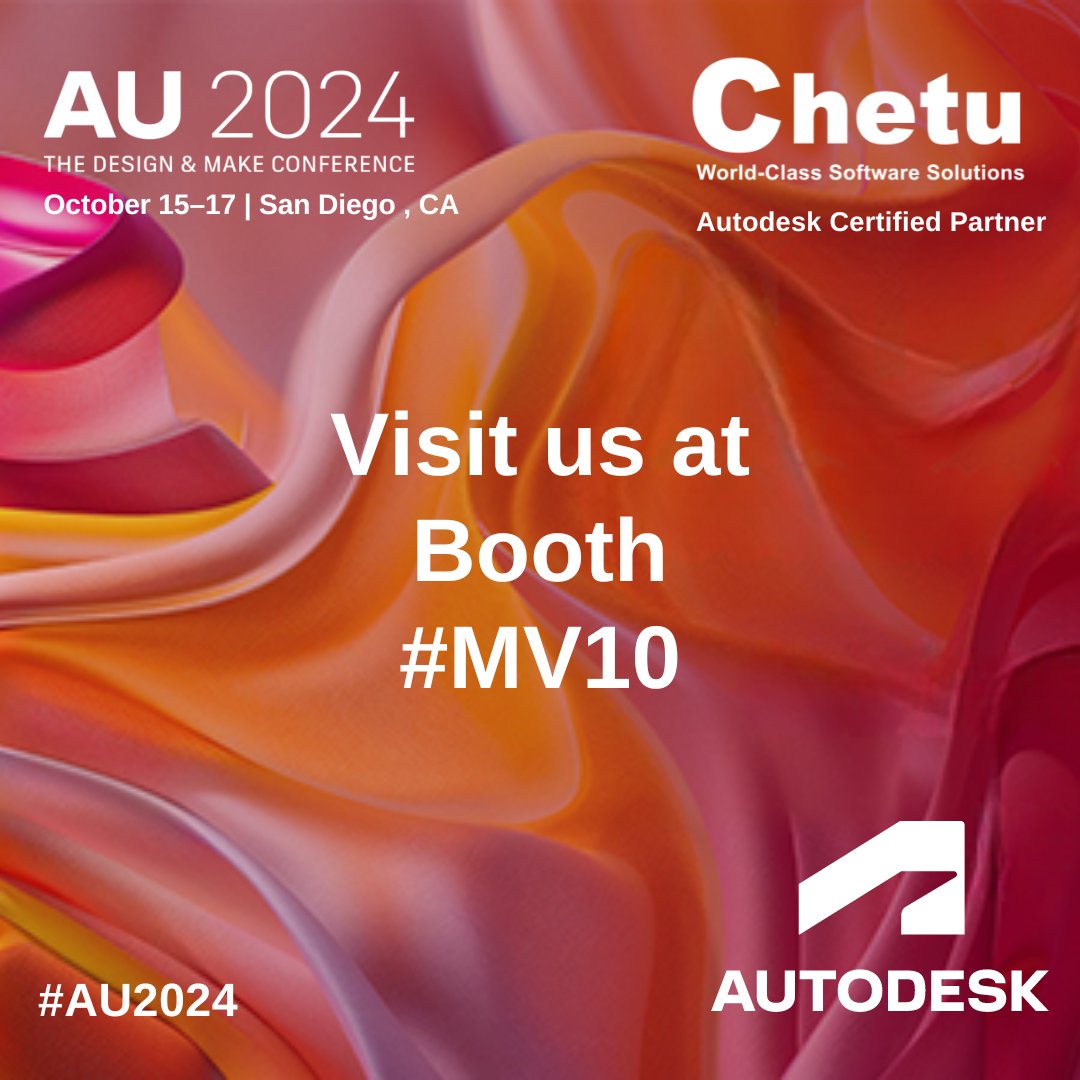 Chetu (@chetuinc) on Twitter photo Chetu will be at <a href="/autodesku/">Autodesk University</a> in San Diego! Visit booth #MV10 to explore how our #AutoDeskSolutions can help your business potential.
For expert insights: bit.ly/3XYdvTK.
Connect with an expert today: bit.ly/4dC2zBf.
#AU2024 #CertifiedPartner #CustomSoftware Chetu will be at <a href="/autodesku/">Autodesk University</a> in San Diego! Visit booth #MV10 to explore how our #AutoDeskSolutions can help your business potential.
For expert insights: bit.ly/3XYdvTK.
Connect with an expert today: bit.ly/4dC2zBf.
#AU2024 #CertifiedPartner #CustomSoftware