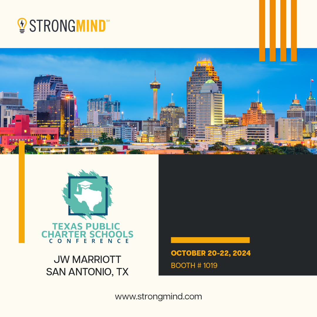 We’re excited! StrongMind will attend the Texas Charter School Conference on October 20-22, 2024, in San Antonio!
You're invited to our exclusive speaking session, Growing Your School with Community Marketing.
#Education #CommunityMarketing #EdTech #SchoolGrowth #SanAntonio #TXEd