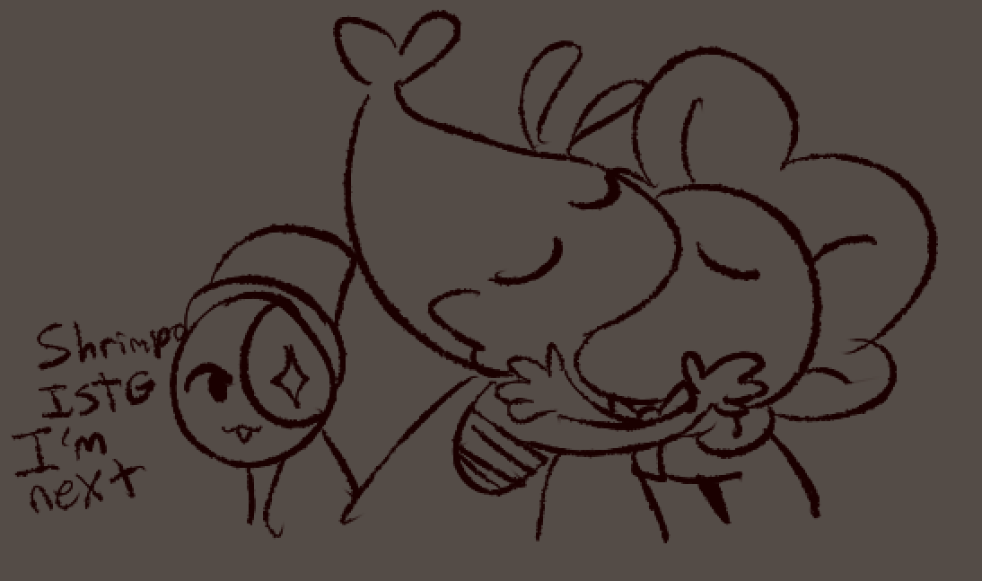 dr3amsnatchr's tweet photo. i had a dream that all i drew was the shrimp the flower and the moon from dandys world in a poly relationship https://t.co/GWaLN0sJOC