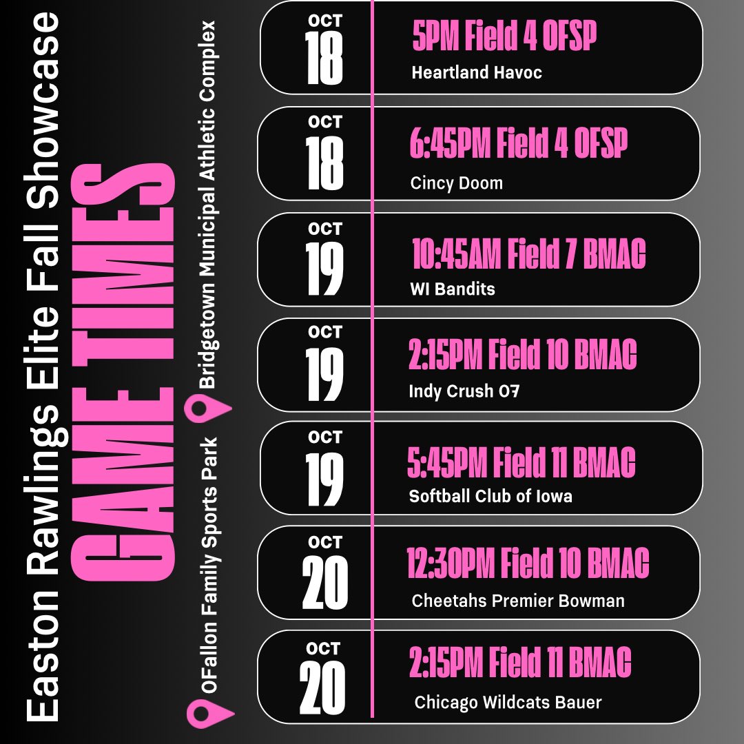 Come check out a great group of athletes this weekend at the Easton Rawlings Elite Fall Showcase in O’Fallon🤩 

Lots of uncommitted 2025 and 2026 talent looking for homes🩷 #wascoproud