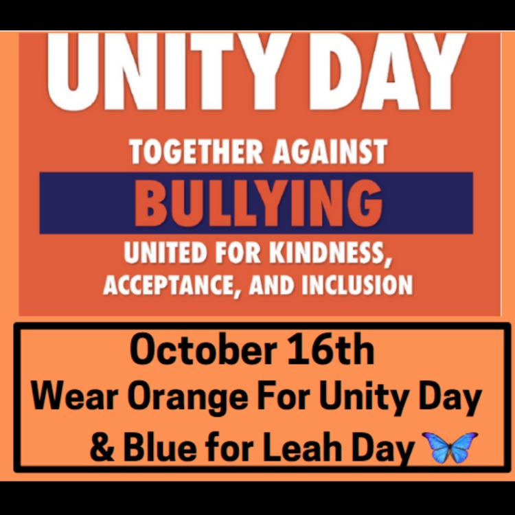 NHPRoadSchool's tweet photo. This Wednesday, October 16th is Unity Day &amp; Leah Day!  We cannot wait to see all our Mighty Mustangs wearing orange &amp; blue!  #proud2bnhpgcp @nhpgcpufsd @nhproadschool https://t.co/wIjfhSvTSl