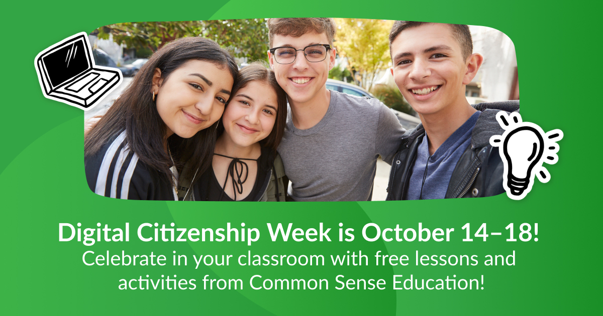 #DigCitWeek is here! Join Common Sense Education and help us promote healthy and positive media &amp; tech use in your school. We've got all the free resources you need to get started, this week and beyond!

For more info: commonsense.org/education/digi…