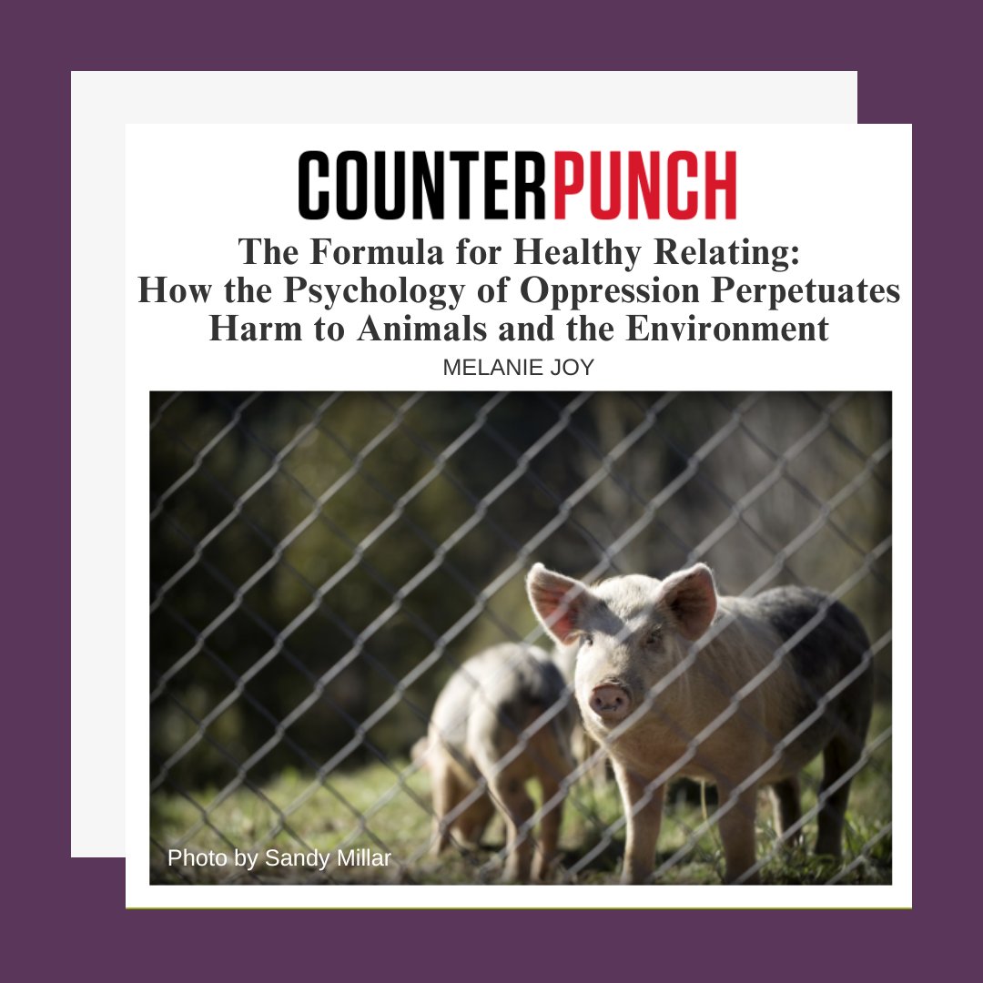 My op-ed, “The Formula for Healthy Relating: How the Psychology of Oppression Perpetuates Harm to Animals and the Environment,” was recently published by <a href="/NatCounterPunch/">CounterPunch</a>. 🖊️

Check it out at bit.ly/MJCounterPunch. 🔗

#counterpunch #climatechange #animaloppression #psychology