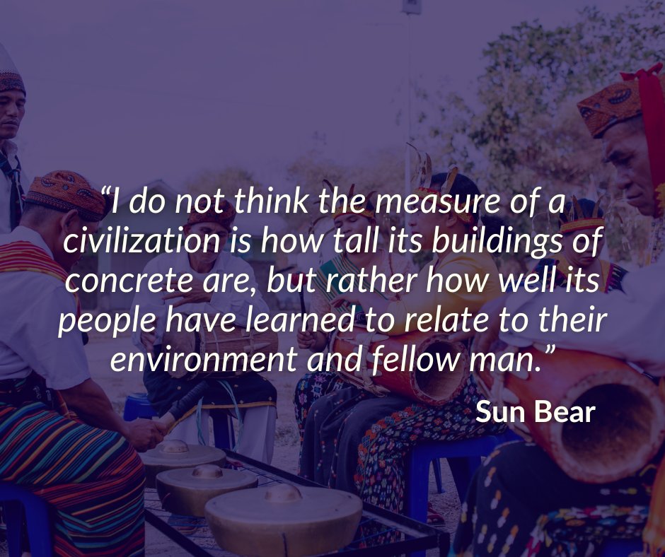 Sun Bear's words inspire us to rethink what it means to thrive as a society. This Indigenous Peoples' Day, we honor the deep connections between people and their community.