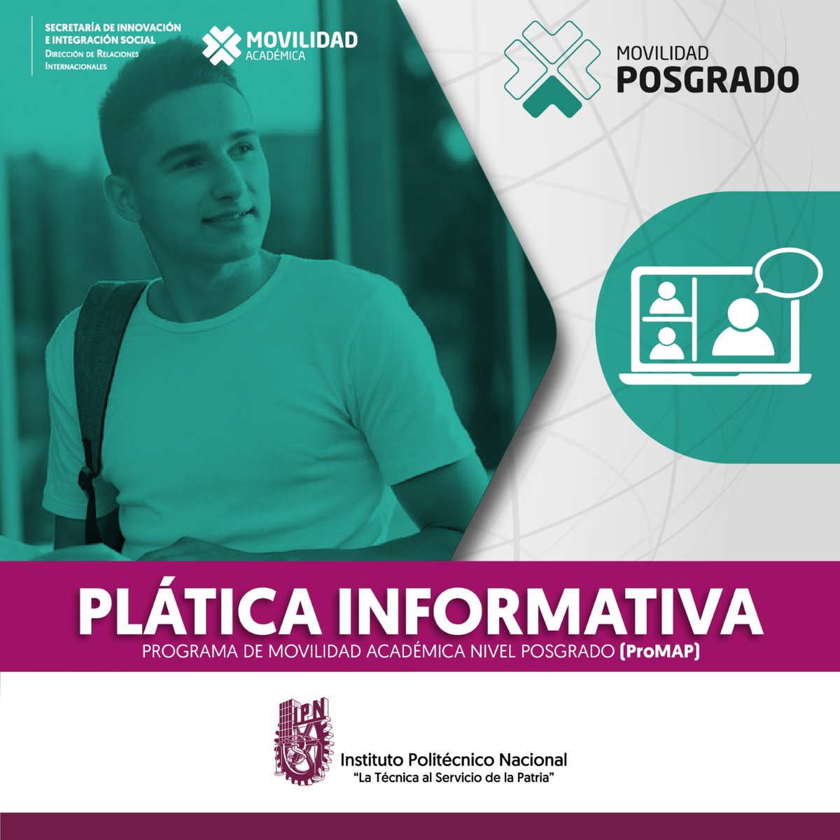 IPN_DRI's tweet image. 🚨 ¡Atención! 🚨

Este martes 15 de octubre habrá reuniones virtuales sobre la Convocatoria de Movilidad Académica Posgrado 📚

🕛 12:00 hrs: cutt.ly/seA0KVwQ  
🕛 18:00 hrs: cutt.ly/HeA0ZO57

✅ Usa tu correo institucional. ¡No faltes!

#ProMAP #MovilidadAcadémica